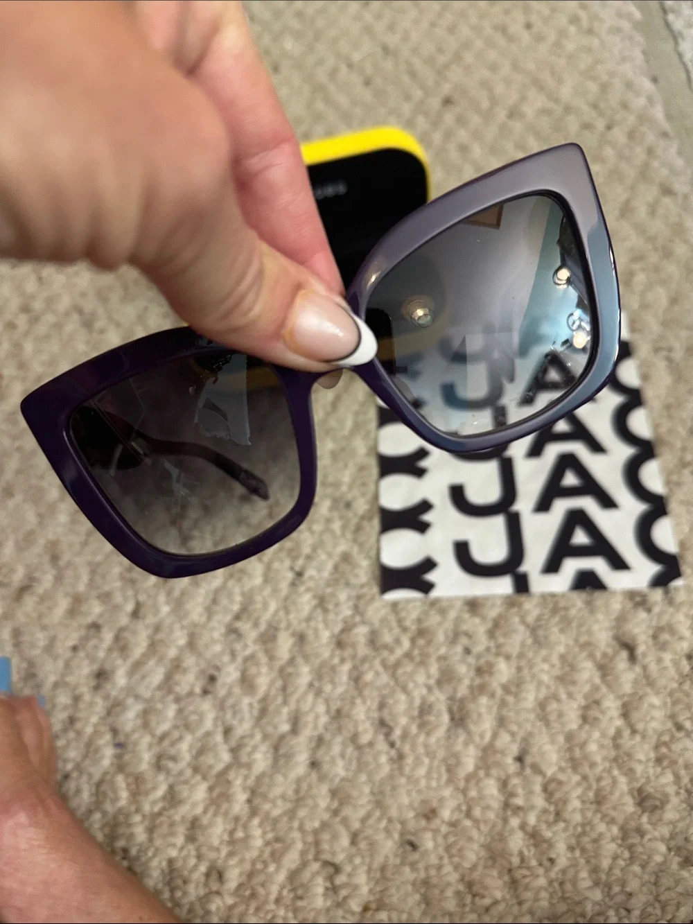 Marc Jacobs Purple Cat-Eye Sunglasses with Gradient Smoke Lenses